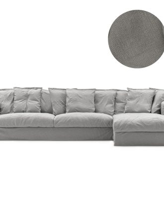 Decotique Le Grand Air Klädsel 3-sits Divan Höger - Möbelklädsel Linne Foggy Morning