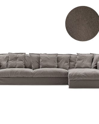 Decotique Le Grand Air Klädsel 3-sits Divan Höger - Möbelklädsel Linne Smokey Granite
