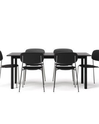 Decotique Milo/note Matgrupp 180 Cm / / Krom - Matgrupper Ek Svart