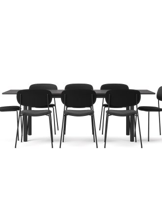 Decotique Milo/note Matgrupp 180+40 Cm / Sammet - Matgrupper Ek Svart