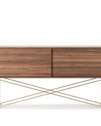 Decotique Vogue Mediabänk 136h /2w/ - TV-bänkar & Mediabänkar Mässing Valnöt