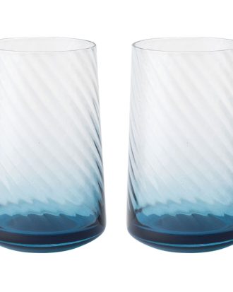 Denby Modern Deco Tumblerglas 2-pack 40 Cl - Tumblerglas Munst Glas Blå