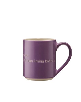 Design House Stockholm Astrid Lindgren Mugg Jag Är En Vacker... - Kaffekoppar Stengods Lila