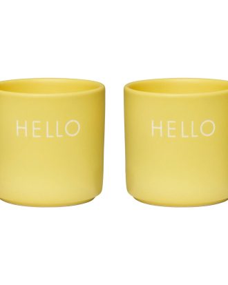 Design Letters Äggkoppar 2-pack - Äggkoppar Benporslin Gul