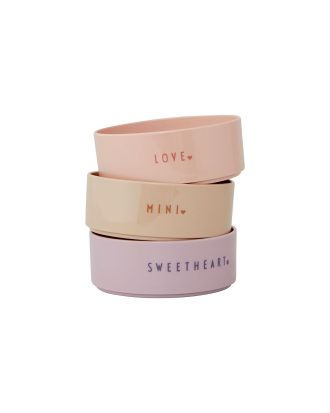 Design Letters Breakfast Dinner Lunch Skål Set 3-pack Lavendel - Serveringsskålar Tritan Beige