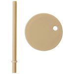 Design Letters Sugrör Med Lock - Barnmuggar Silikon Beige