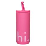 Design Letters Travel Life Kopp Med Sugrör - Muggar & Koppar Tritan Rosa