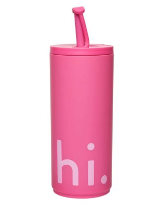 Design Letters Travel Life Kopp Med Sugrör - Muggar & Koppar Tritan Rosa