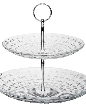 Dorre Glitter Kakfat 2 Våningar - Kakfat, Tårtfat & Kupor Glas Klar