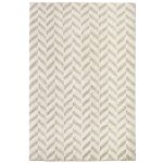 Dusty Deco Herringbone matta 250x350 Cm - Ullmattor Ull Vit