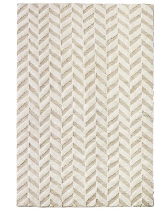 Dusty Deco Herringbone matta 200x300 Cm - Ullmattor Ull Vit