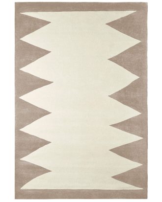 Dusty Deco Zig Zag matta Beige 200x300 Cm - Tuftade mattor Ull Vit