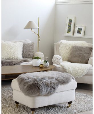 Gently silverbeige - långhårigt fårskinn