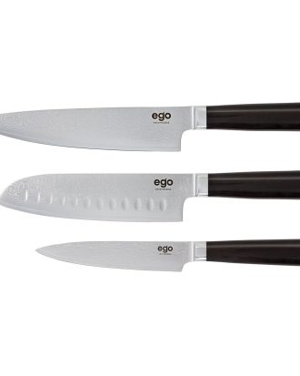 Ego Vg-10 Knivset 3 Delar - Knivset Rostfritt Stål Svart