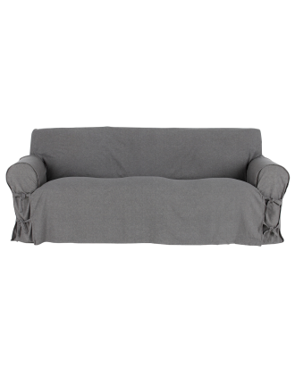 Ellos - Överdrag Odessa i bomullschambray till 3-sitssoffa - Grå