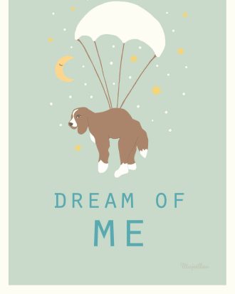 Majvillan - Poster Dream of Me A4 - Blå