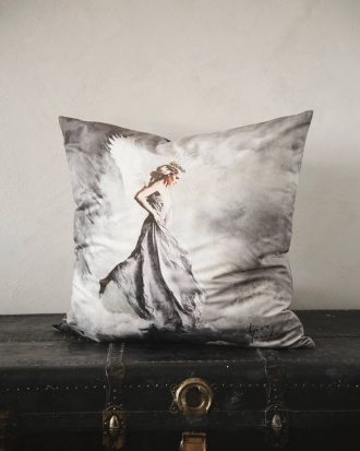 Tove Frank - Kuddfodral sammet Freja 65x65 cm - Grå - 65X65