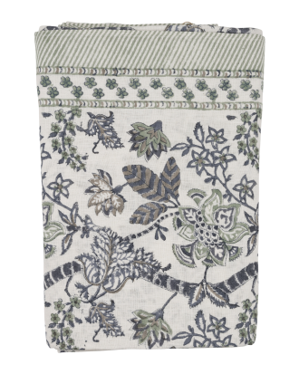 Chamois - Linneduk Floral - Blå - 170X270