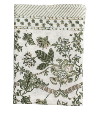 Chamois - Linneduk Floral - Grön - 170X270