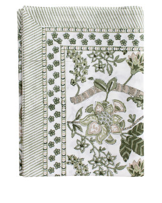 Chamois - Duk Floral - Grön - 170X270