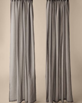 &Home - Kanallängd i bomullsvoile 2-pack - Grå - 250