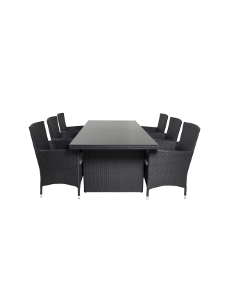 Venture Home - Matgrupp Padova med 6st matstolar Malin - Svart