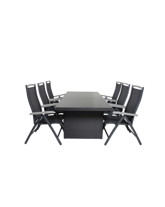 Venture Home - Matgrupp Padova med 6st matstolar Albany - Svart