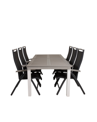 Venture Home - Matgrupp Albany med 6st matstolar Albany - Grå