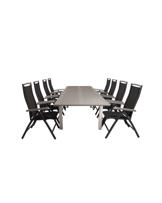 Venture Home - Matgrupp Albany med 8st matstolar Albany - Grå