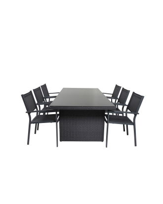 Venture Home - Matgrupp Padova med 6st matstolar Copacabana - Svart