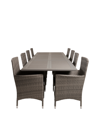 Venture Home - Matgrupp Albany med 8st matstolar Malin - Grå