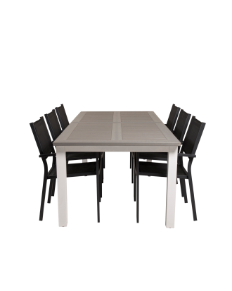 Venture Home - Matgrupp Albany med 6st matstolar Copacabana - Grå