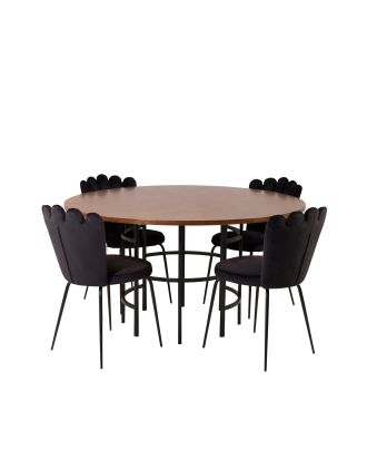 Furniture Fashion - Matbord Copenhagen med 4 st Matstol Limhamn - Svart
