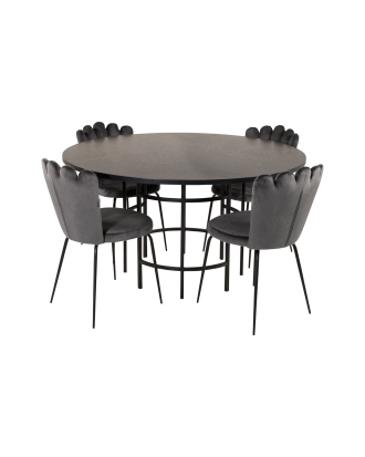 Furniture Fashion - Matbord Copenhagen med 4 st Matstol Limhamn - Grå