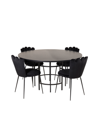 Furniture Fashion - Matbord Copenhagen med 4 st Matstol Limhamn - Svart