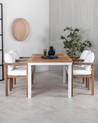 Venture Home - Matgrupp Pila med 4 st matstolar Elin - Brun