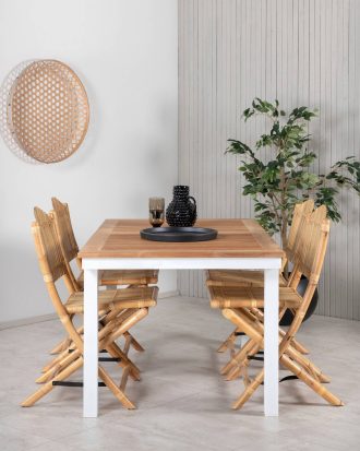 Venture Home - Matgrupp Pila med 4 st matstolar Cannes - Brun