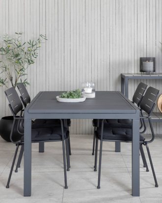 Venture Home - Matgrupp Marbella med 4st matstolar Nicke - Svart