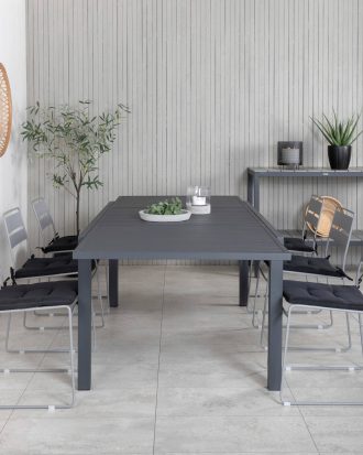 Venture Home - Matgrupp Marbella med 6st matstolar Lina - Svart