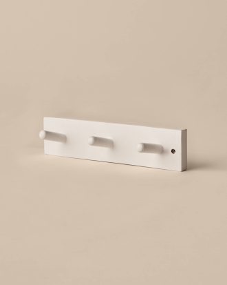 &Home - Kroklist Lanta 3 krokar 30 cm - Vit