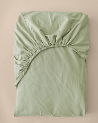 &Home - Dra på-lakan Heaven i bomull - Grön - 140X200