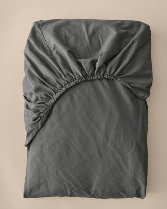 &Home - Dra på-lakan Heaven i bomull - Grå - 140X200