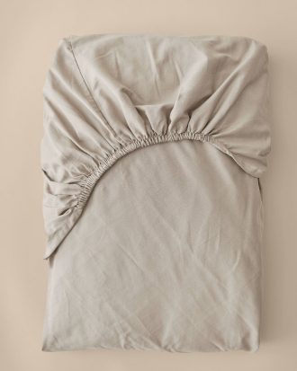 &Home - Dra på-lakan Heaven i bomull - Grå - 140X200