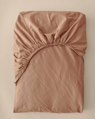 &Home - Dra på-lakan Heaven i bomull - Rosa - 140X200
