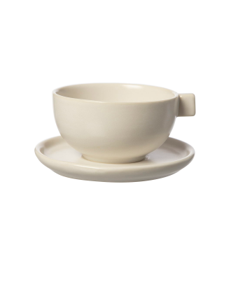 ERNST - Tekopp med fat - Beige