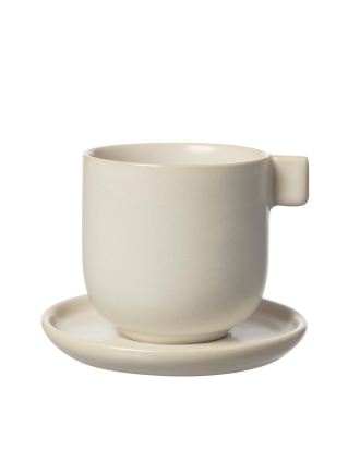 ERNST - Kaffekopp med fat - Beige