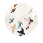 Malerifabrikken - Tavla Abstract Birds 2 - Multi - 90X90