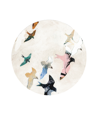 Malerifabrikken - Tavla Abstract Birds 2 - Multi - 90X90