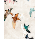Malerifabrikken - Poster Abstract Birds 1 - Beige - 50X70