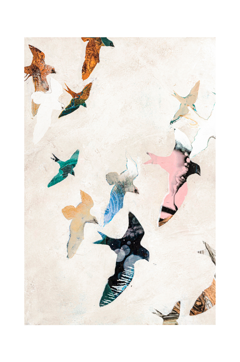 Malerifabrikken - Poster Abstract Birds 2 - Beige - 70X100